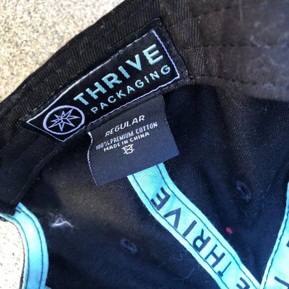 Luminati THRIVE PACKAGING Hat Men's Black Adjustable Baseball Cap - Picture 6 of 6